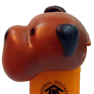 PEZ - Charity - AWL / SOS - Frisbee - Barky Brown - Brown head
