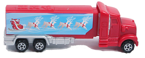 PEZ - Christmas - Christmas Truck - Red cab, red trailer, xmas print