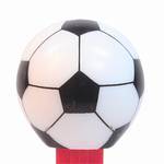 PEZ - Soccer Ball   on red stem, no stripe, 2008