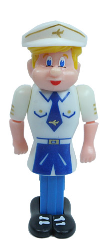 PEZ - PEZ Pals - Pilot Boy - White Hat, Non-Glowing