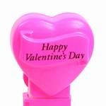 PEZ - Happy Valentine's Day  Italic Black on Hot Pink on White hearts on hot pink