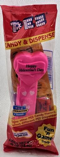 PEZ - Valentine - Happy Valentine's Day - Italic Black on Hot Pink