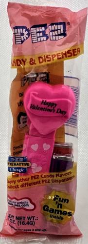 PEZ - Valentine - Happy Valentine's Day - Italic Black on Hot Pink