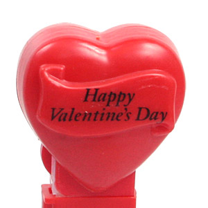 PEZ - Valentine - Happy Valentine's Day - Italic Black on Red