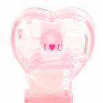 PEZ - I ♥ U  Nonitalic Pink on Crystal Pink on White hearts on pink