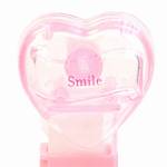 PEZ - Smile  Nonitalic Pink on Crystal Pink on White hearts on pink