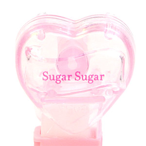PEZ - Valentine - Sugar Sugar - Nonitalic Pink on Crystal Pink