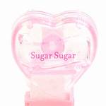 PEZ - Sugar Sugar  Nonitalic Pink on Crystal Pink on White hearts on pink