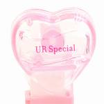 PEZ - UR Special  Nonitalic Pink on Crystal Pink on White hearts on pink