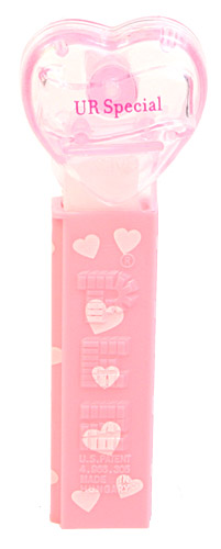 PEZ - Valentine - UR Special - Nonitalic Pink on Crystal Pink