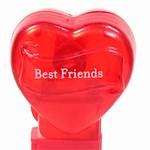 PEZ - Best Friends  Nonitalic White on Crystal Red on White hearts on red