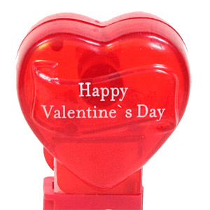 PEZ - Valentine - Happy Valentine's Day - Nonitalic White on Crystal Red