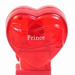 PEZ - Prince  Nonitalic White on Crystal Red on White hearts on red