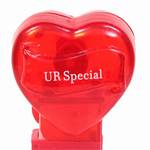PEZ - UR Special  Nonitalic White on Crystal Red on White hearts on red
