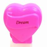 PEZ - Dream  Italic Black on Hot Pink on Hot pink hearts on white