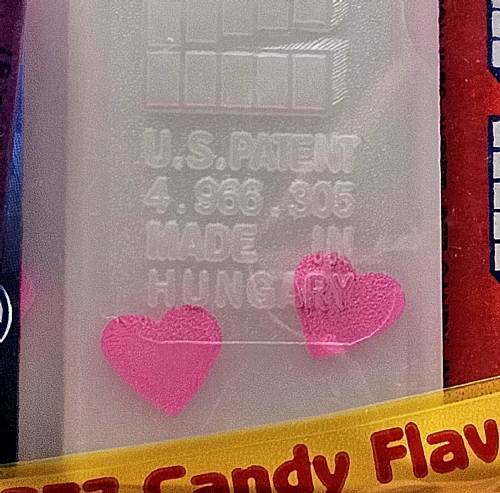 PEZ - Hearts - Valentine - Princess - Italic Black on Hot Pink
