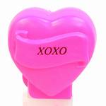 PEZ - XOXO  Italic Black on Hot Pink on Hot pink hearts on white