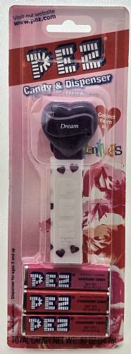 PEZ - Hearts - Valentine - Dream - Italic White on Dark Purple