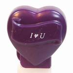 PEZ - I ♥ U  Italic White on Dark Purple on Dark purple hearts on white