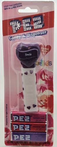 PEZ - Hearts - Valentine - Smile - Italic White on Dark Purple