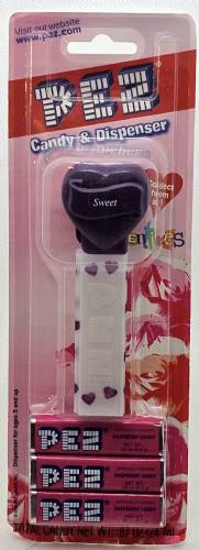 PEZ - Hearts - Valentine - Sweet - Italic White on Dark Purple