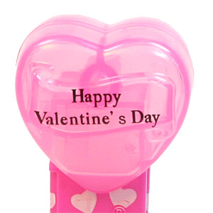 PEZ - Valentine - 2009 short - Happy Valentine's Day - Nonitalic Black on Cloudy Crystal Pink (c) 2008