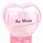 PEZ - Be Mine  Nonitalic Black on Crystal Pink (c) 2008 on White hearts on short pink