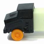 PEZ - Cab #R2 B Black Cab, Orange Wheels on GITD with GITD fender
