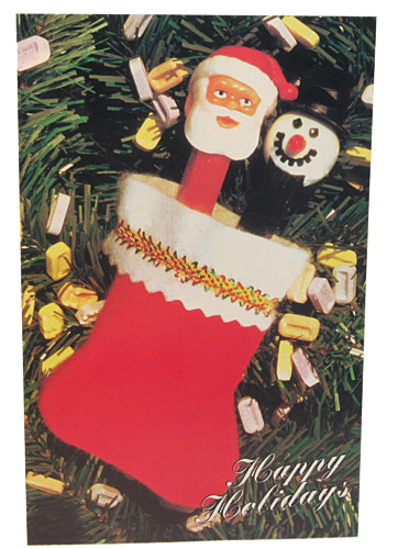 PEZ - Postcards - Santa and Snowman