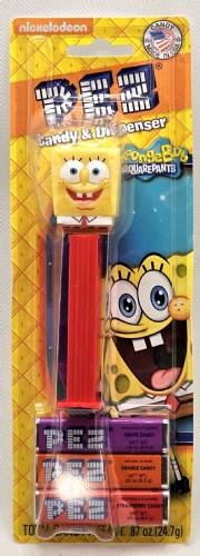 PEZ - SpongeBob SquarePants - SpongeBob in Shirt - yellow head, front shirt, dark cheesy spots - A