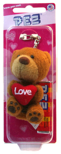 PEZ - Plush Dispenser - Cuddle Cubs Valentines - Brown Bear