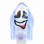 PEZ - Naughty Neil  Blue Crystal on White with imprint