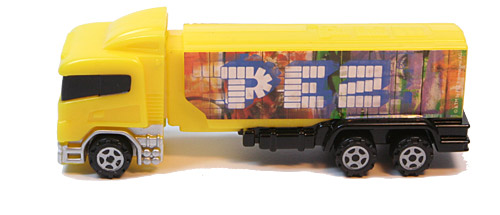 PEZ - Trucks - Series E - Transporter - Yellow cab, yellow trailer
