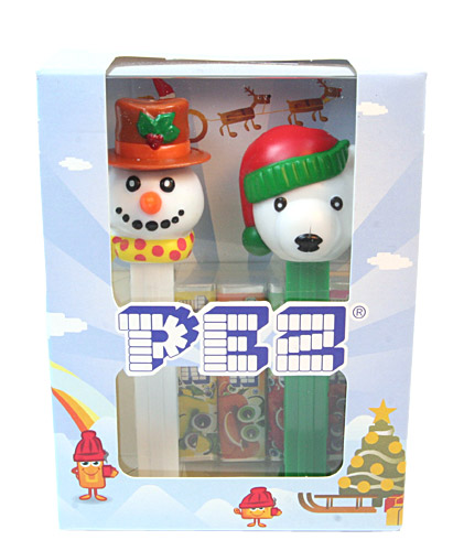 PEZ - Christmas - Snowman D and Polar Bear C - Christmas Twinpack