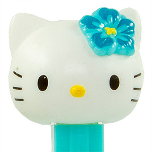 PEZ - Hello Kitty - Hawaiian Hello Kitty - White Head Teal Hibiscus