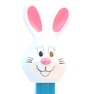 PEZ - Easter - Bunny - White head, three whiskers - E