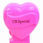 PEZ - UR Special  Nonitalic Black on Hot Pink on White hearts on hot pink