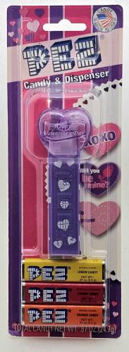 PEZ - Valentine - 2012 short - Happy Valentine's Day - Italic White on Crystal Purple (c) 2008