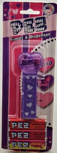 PEZ - Valentine - 2012 short - Happy Valentine's Day - Italic Black on Crystal Purple (c) 2008