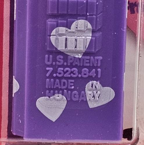 PEZ - Valentine - 2012 short - Happy Valentine's Day - Italic Black on Crystal Purple (c) 2008