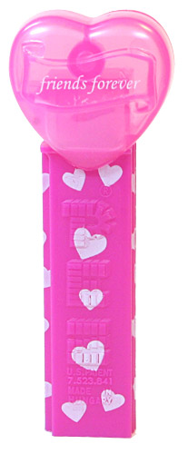 PEZ - Valentine - 2012 Euro - friends forever - Italic White on Cloudy Crystal Pink (c) 2008