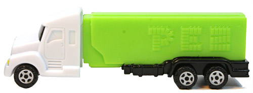 PEZ - Series E - Truck with V-Grill - Near white cab, light green trailer