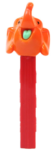 PEZ - Circus - Big Top Elephant (Flat Hat) - Orange/Red/Aqua