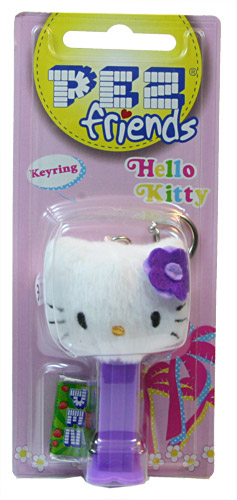 PEZ - Hello Kitty - PEZ Friends Keyring - Hawaiian Hello Kitty - White Plush Head
