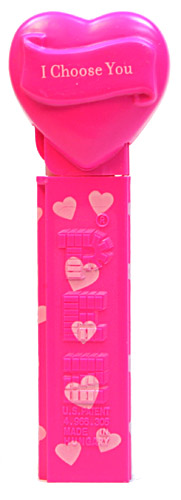 PEZ - Valentine - I Choose You - Nonitalic White on Hot Pink