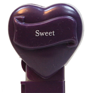 PEZ - Hearts - Valentine - Sweet - Nonitalic White on Dark Purple