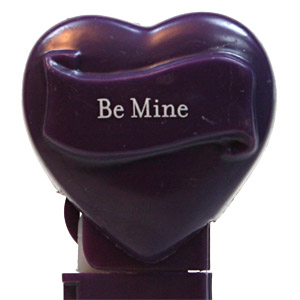 PEZ - Valentine - Be Mine - Nonitalic White on Dark Purple