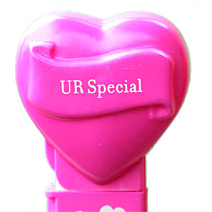 PEZ - Valentine - UR Special - Nonitalic White on Hot Pink