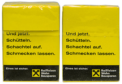 PEZ - Advertising Packs - Raiffeisen Schmecken lassen
