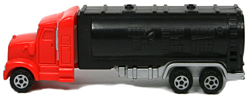 PEZ - Trucks - Series E - Truck - Red cab, black tanker